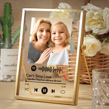 Gifts for Birthday Personalized Spotify Code Music Plaque Acrylic Glass Art Plaque with Golden Frame