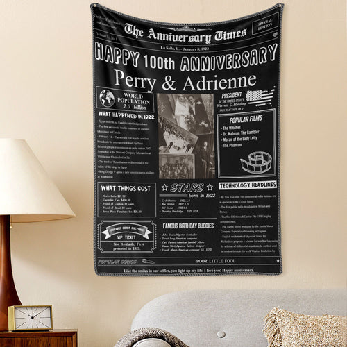 100th Anniversary Gifts Custom Photo Tapestry Gift Back in 1922