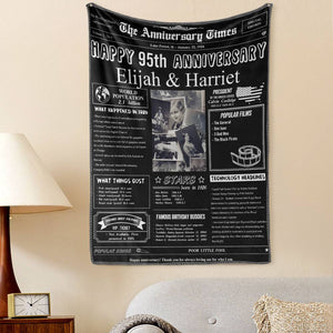 95th Anniversary Newspaper Tapestry Gifts Custom Photo Tapestry Gift Back In 1926 Gifts