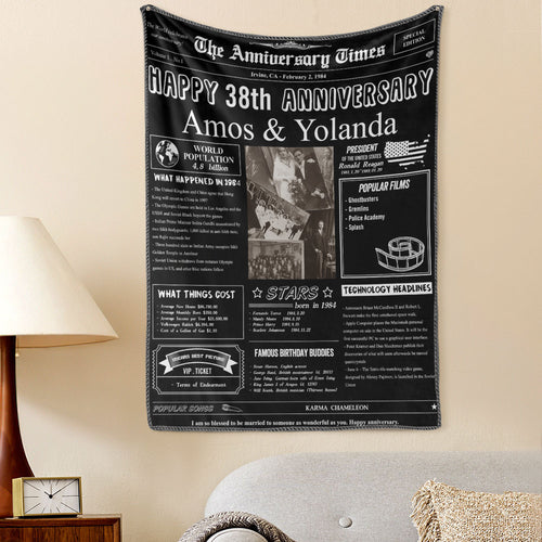 38th Anniversary Gifts Custom Photo Tapestry Gift Back in 1984