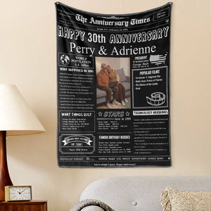 30th Anniversary Newspaper Tapestry Gifts Custom Photo Tapestry Gift Back In 1991 Gifts