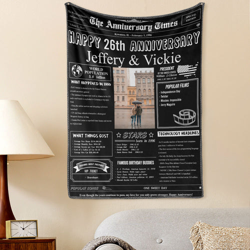 26th Anniversary Gifts Custom Photo Tapestry Gift Back in 1996