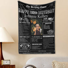 (for share)100 Years History Newspaper Gifts Custom Photo Tapestry Gift-Best Gift for Anniversary Newspaper/ Birthday Newspaper