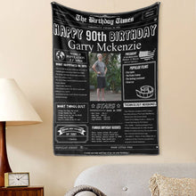 90th Birthday Gifts 100 Years History News Custom Photo Tapestry Gift Back In 1931