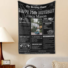 75th Birthday Gifts 100 Years History News Custom Photo Tapestry Gift Back In 1946