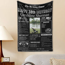 38th Birthday Gifts 100 Years History News Custom Photo Tapestry Gift Back In 1983