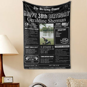38th Birthday Chronicles Gifts 100 Years History News Custom Photo Tapestry Gift Back In 1983